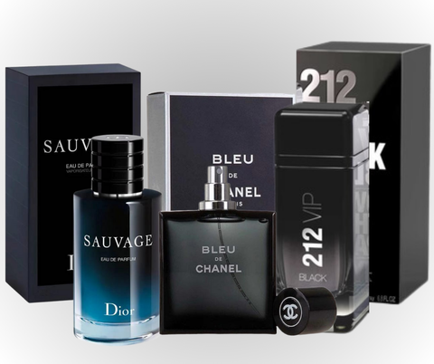 212 Vip, Bleu Chanel, Sauvage y perfumero